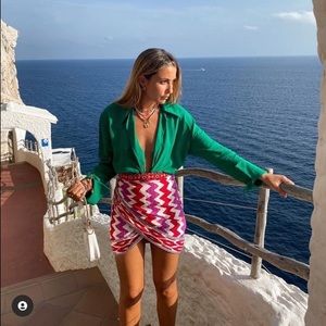 Zara Sarong Wrap Mini Skirt